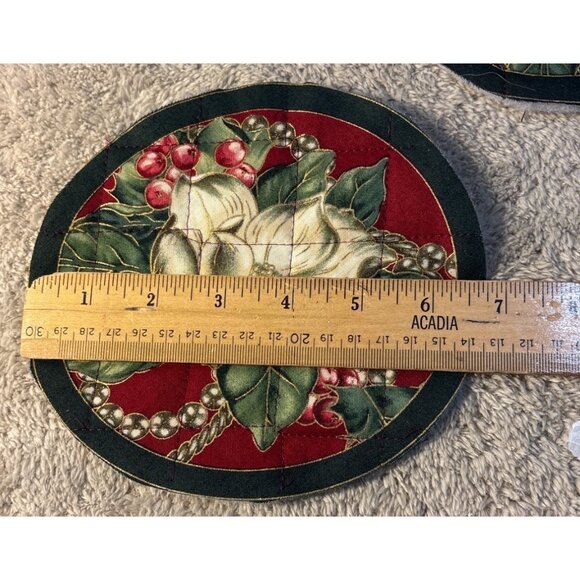 Quilted Holiday Coasters Set Of 8 Christmas Magnolia UNFINISHED - Picture 4 of 7